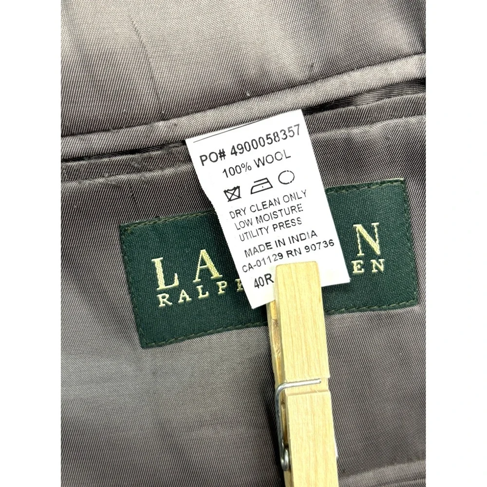Ralph Lauren 40R‎ Gray Houndstooth Blazer Jacket Sport Suit Coat Flannel Wool